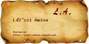 Lóczi Amina névjegykártya